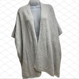Forever 21 Grey Open Front Cardigan Tunic Soft Knit Kimono Sleeve Size Small